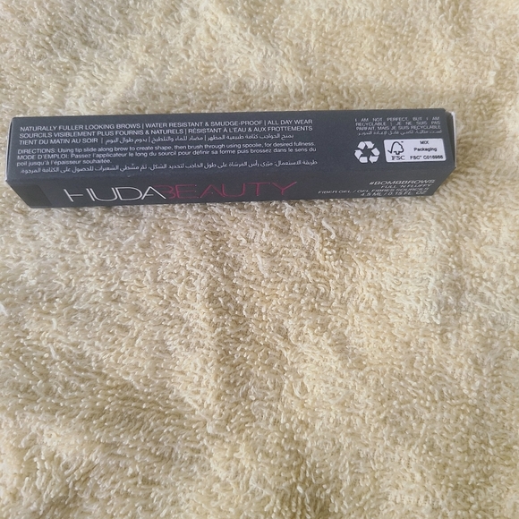 HUDA BEAUTY Bombbrows Full & Fluffy Fiber Gel NIB soft black .15 oz/ 4.5 ml - Picture 5 of 6